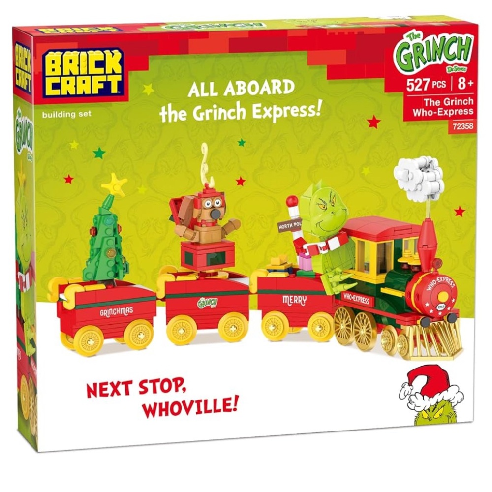 Brick Craft The Grinch Express Building Set - Red & Green Train Toy